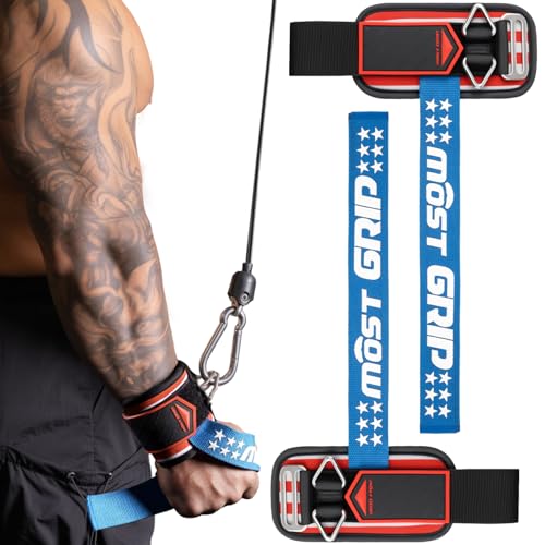 MOST GRIP Non-Slip Weightlifting Wrist Straps D-Ring 2-in-1 Exercise